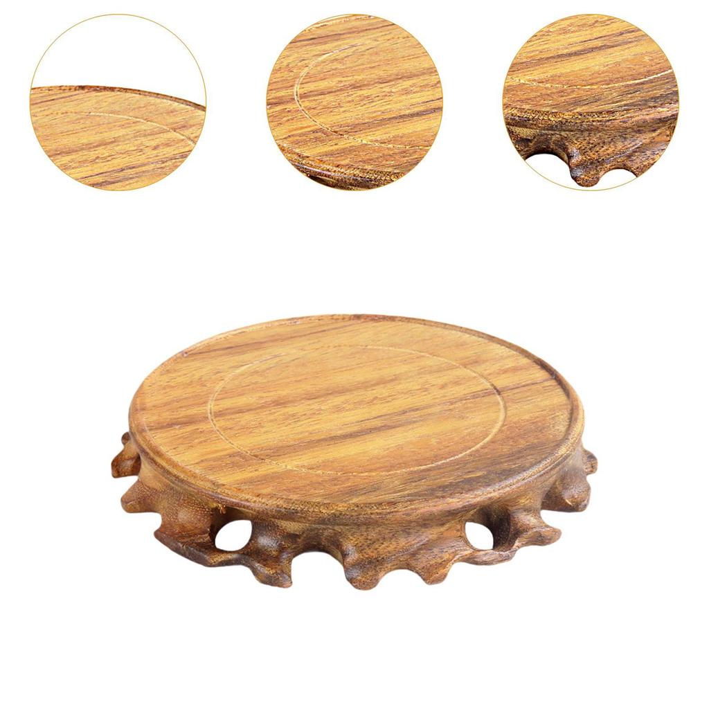 Wooden Base Flower Pot Decorative Base Unique Teapot Base Buddha Statue Stone Base Display Stand Home Office Decoration