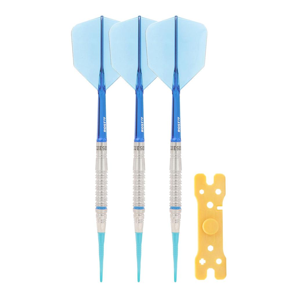 Cuesoul FESTIVAL Series Tungsten Darts OTO Small Thread 19g Blue Soft Tip Barrel 90% Set, Tip, (CSDP-BS116-M1)