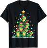 Frog Christmas Tree Graphic T-Shirt Funny Holiday Hopper Cute Cotton Crew Neck Tee