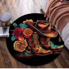 1Pc Cowgirl Boots Hat Circular Print Rug - Home Decoration Carpet For Living Room Bedroom Flooring Computer Chair Area Rug
