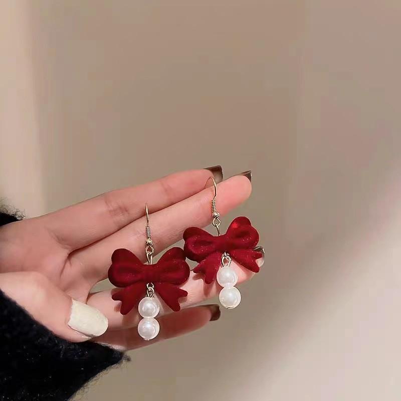 Cercei Festivi Roșii Ankola: Stil Retro la Modă pentru Celebrațiile Anului Nou Chinezesc 2025 pentru Femei.