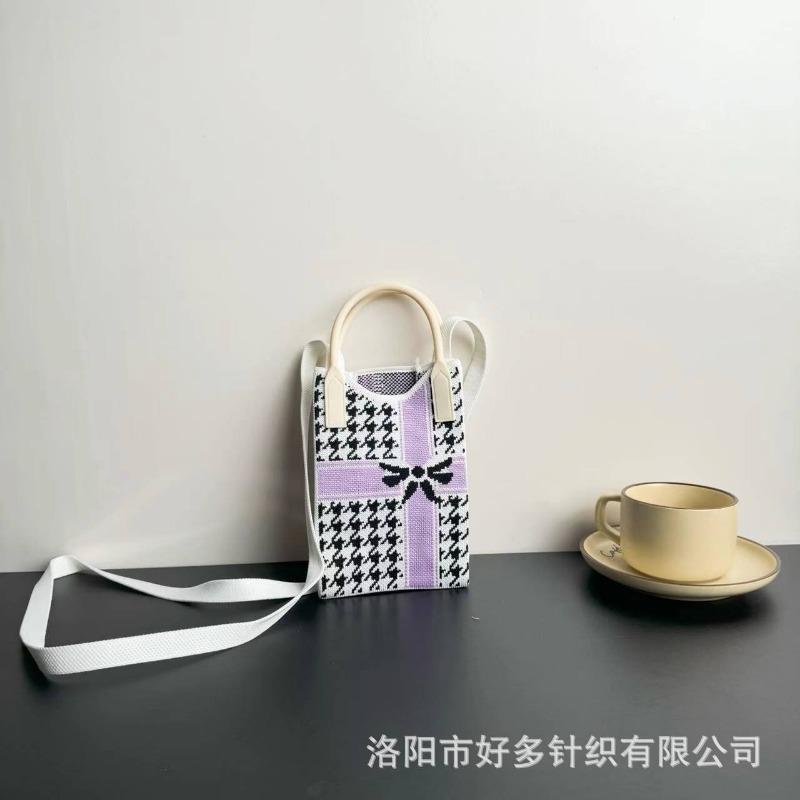 Premium Sense Ns Mobile Phone Bag New Cartoon Knitted Bag Dopamine Niche Versatile Messenger Shoulder Bag Handbag