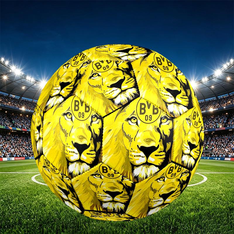 Borussia Dortmund Print Size 5 Soccer Ball, PU Wear Resistant Football for Match Training and Daily Practice, Birthday Gift for Soccer Fans