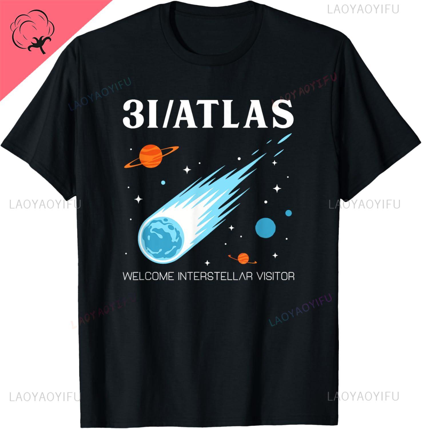 3IAtlas Interstellar Visitor Comet Space Exploration Art Custom Printed Graphic T Shirts Streetwear Clothing Cotton Tee S