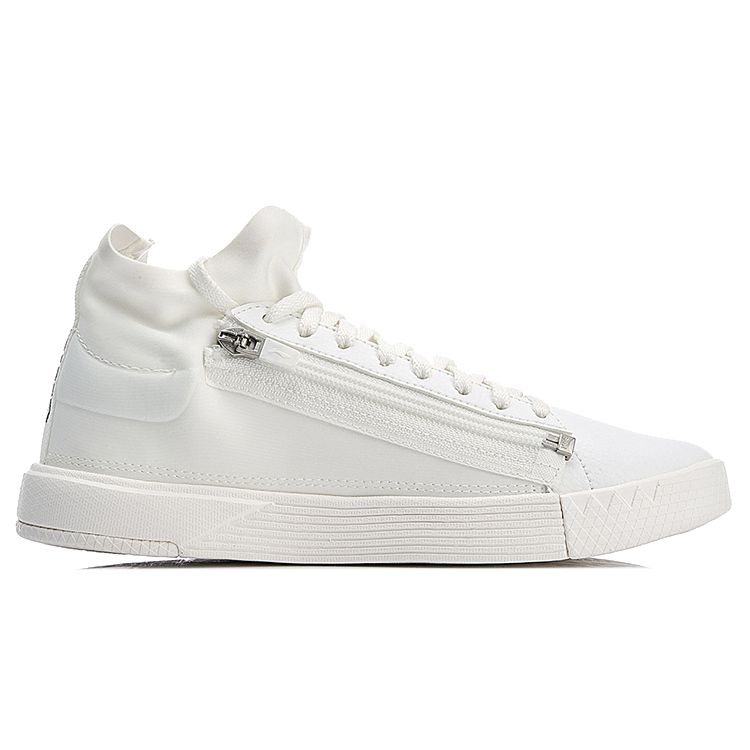 Li-Ning Chillout Zip Lightweight Mid-Top Skate Shoes Women Sneakers Off-White AGBN026-2