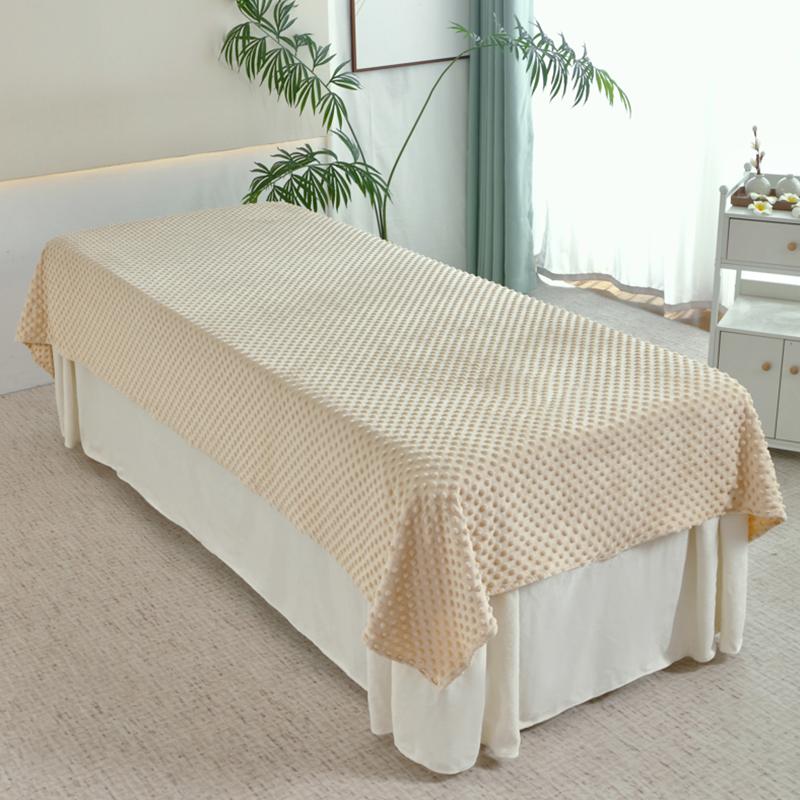 Luxury Warm Soft Velvet Bean Bed Sheet For Beauty Salon Bed Covers Cosmetic Massage Spa Bed Table Cover With / Without Hole