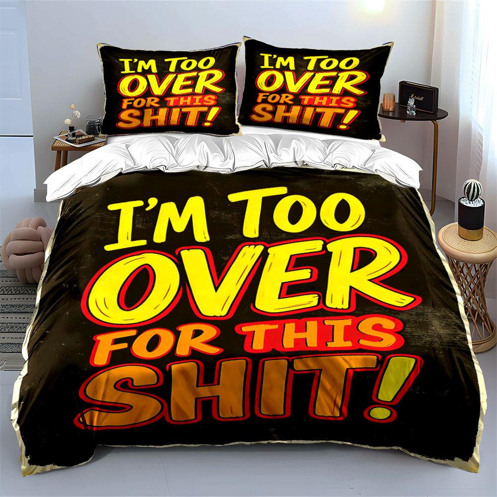 Bold text graphic design. Bedding sets Duvet cover sets Duvet covers Pillowcases(1 * Duvet Cover 2 * Pillowcases, without duvet insert)