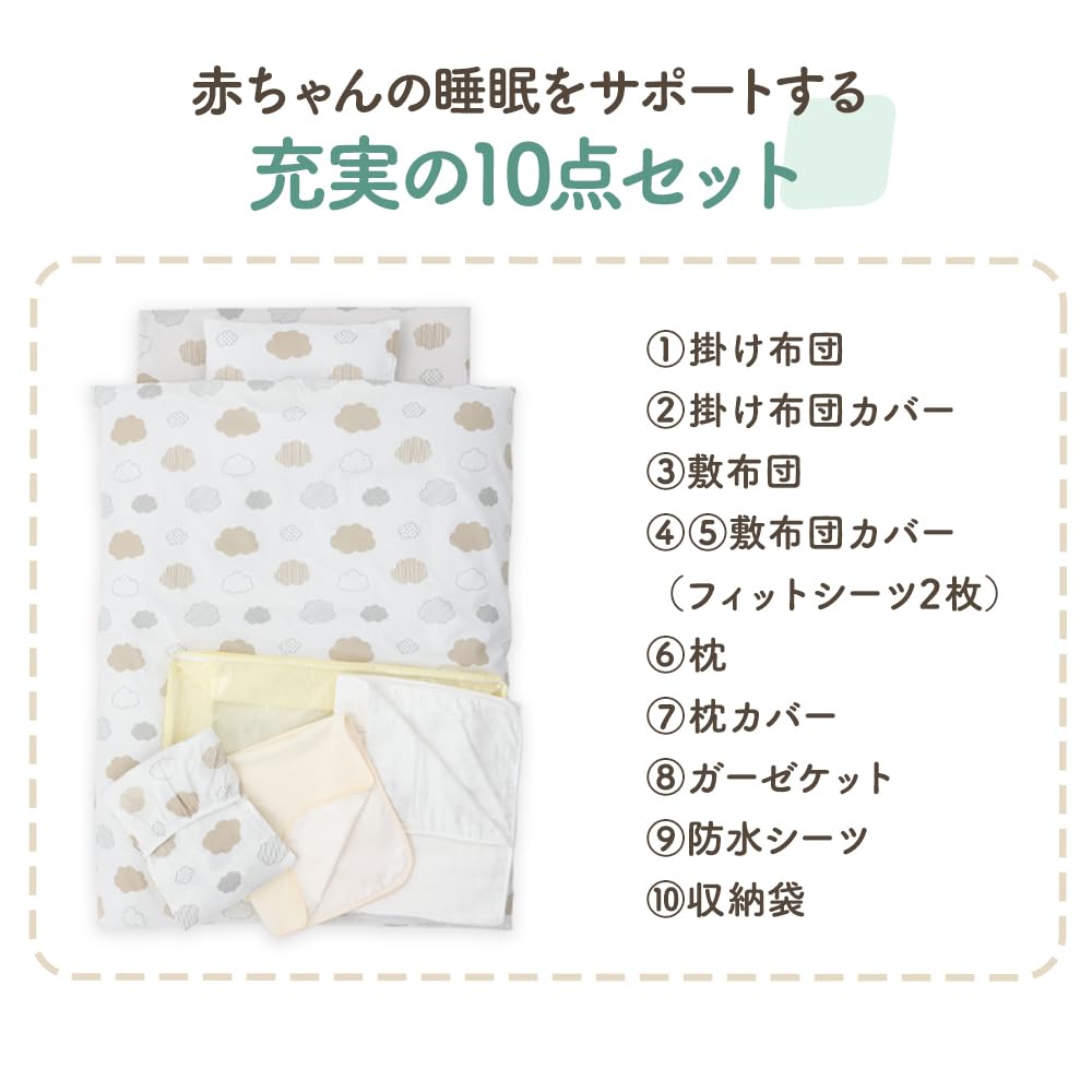 Iris Plaza Baby Bedding Mini Set Baby Bedding Absorbent Waterproof Sheet Included 60 x 90 Baby Bed Mini Size Cotton Washable Easy to Care Wrinkle