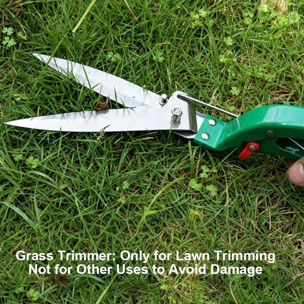 High Carbon Steel Garden Grass Shears Manual Trimmer Ergonomic Handle Precision Lawn Edging Scissors for Landscaping Pruning
