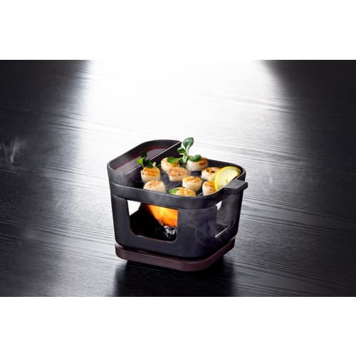 Ishigaki Sangyo Cast Iron Grill Pan, Approximately 16.5cm Wide X 13.8cm Deep X 11.5cm High, with a Capacity of Approximately 250ml and a Cup of Approx