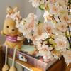 Plastic Artificial Peach Blossom Branch Real Touch Fake Flower Silk Cherry Blossom  Wedding Decor