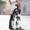 Dames zomer boho palazzo broek met hoge taille, wijde pijpen en bloemenprint, casual broek met zakken