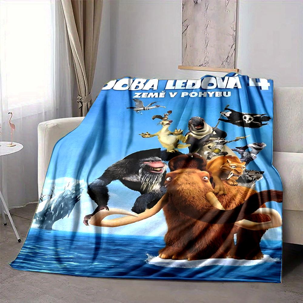1Pc Ice Age Characters Ice Flannel Fleece Blanket Soft Warm Throw Blanket For Sofa Bed Couch Home Decor Travel Nap Blanket Xmas Gift Q1712