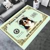 Dollar Husdjur Katter och Hundar Matta Kreativ Valutadesign Golvmatta för Vardagsrum Matta Entré Hall med Pengamönster Dekor