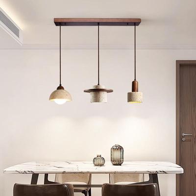 Yellow Travertine Wabi-Sabi Pendant Light, Mid-Century Retro Design for Bar, Island, Tea Room, or Dining Table