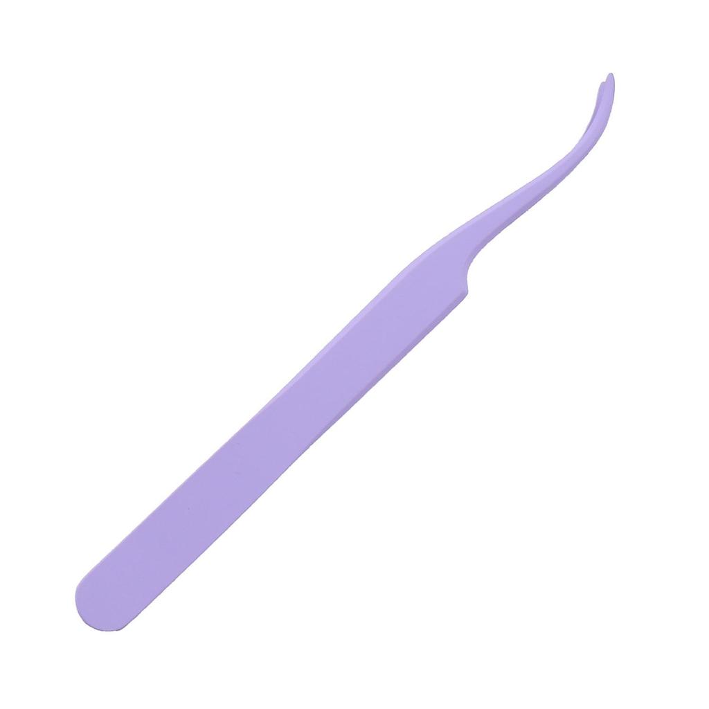 In Stock Beauty Tools: Stainless Steel Colored Curved Lash Tweezers for Eyelash Extensions and False Eyelashes