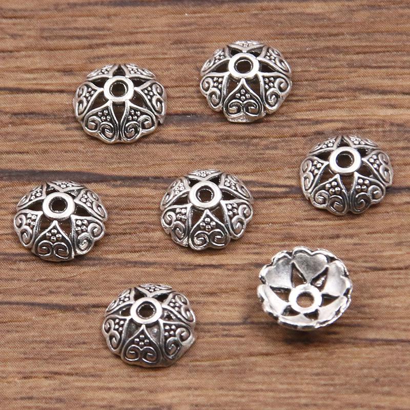 

Античні срібні роздільники-квіти: Багатостильовий, порожнистий дизайн для DIY браслетів та намист