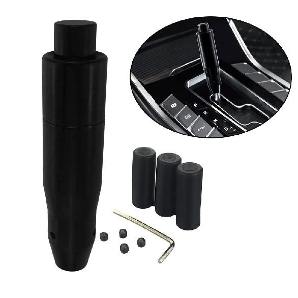 1Pcs Black Shifter Knob Automatic Gear Shift Knob With Button Universal Aluminum