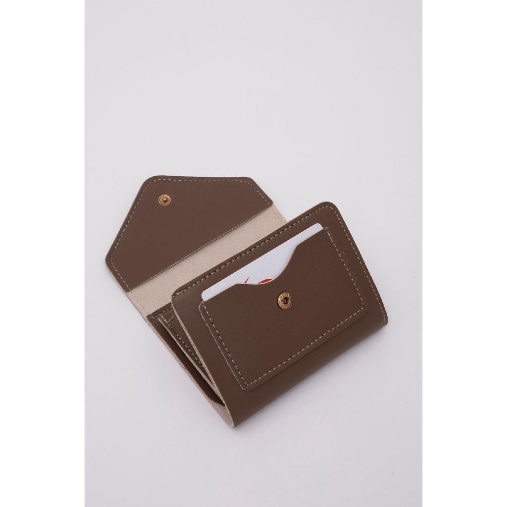 Mint Green Shk67 Artificial Leather Wallet With Coin And Paper Money Compartment Snap Fastener Card Holder Envelope Model Pocket