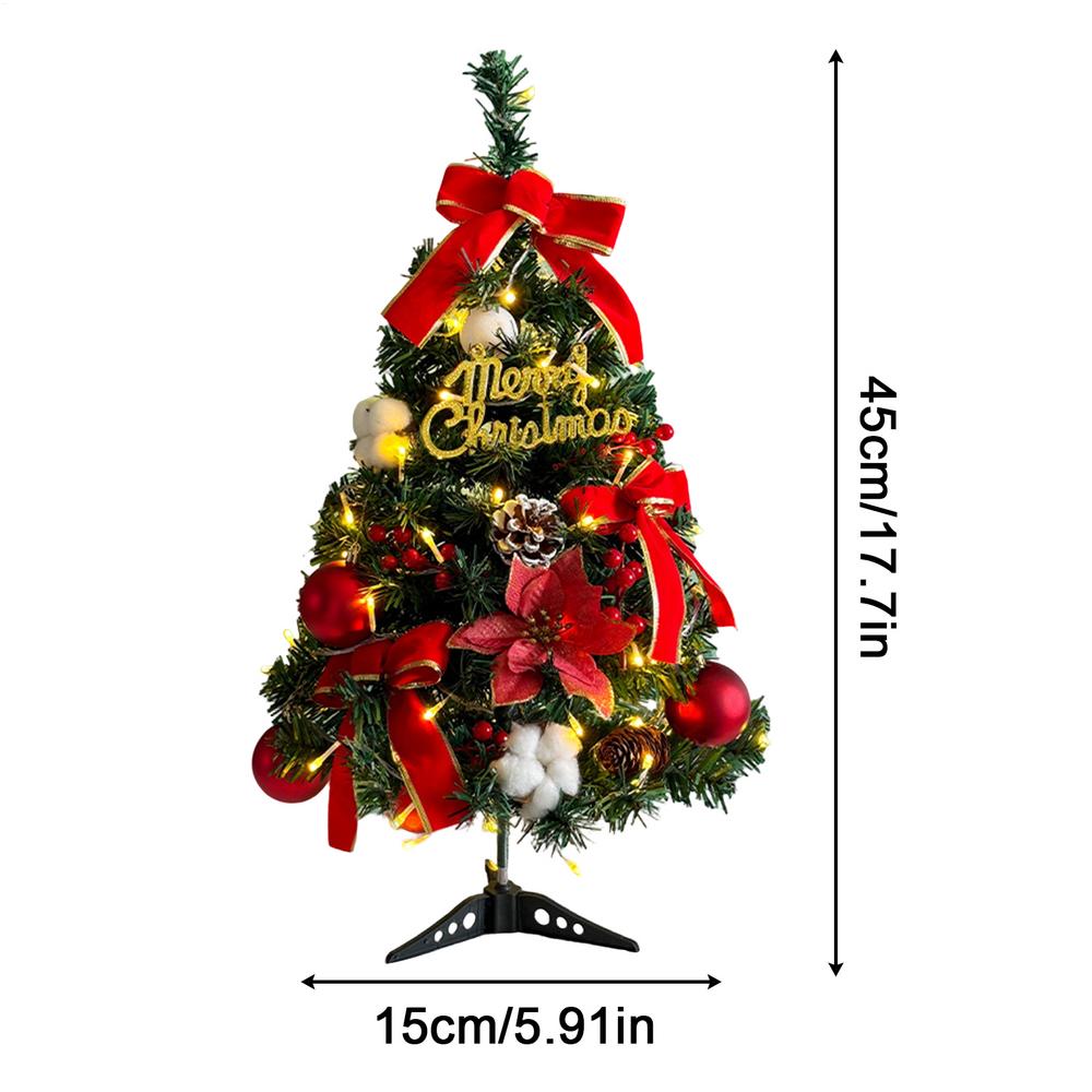 45cm Christmas Tree Set Christmas Decor with Lights Desktop Mini Christmas Tree Ornaments New Year Party Decoration Gift Navidad