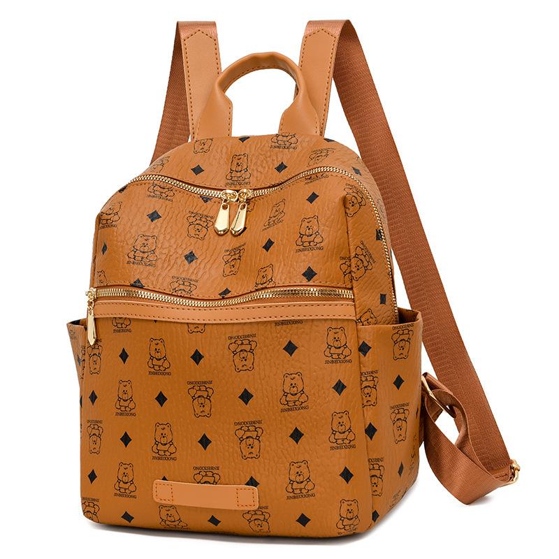 Print Rucksack Große Kapazität Umhängetasche PU Damen Reisetasche