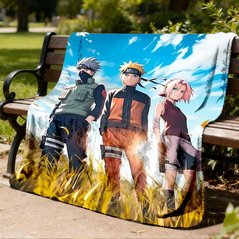 1pc Naruto, Sakura, Kakashi Outdoor Flannel Blanket, Cozy & Warm Soft Te Playful Design, Napping Camping,