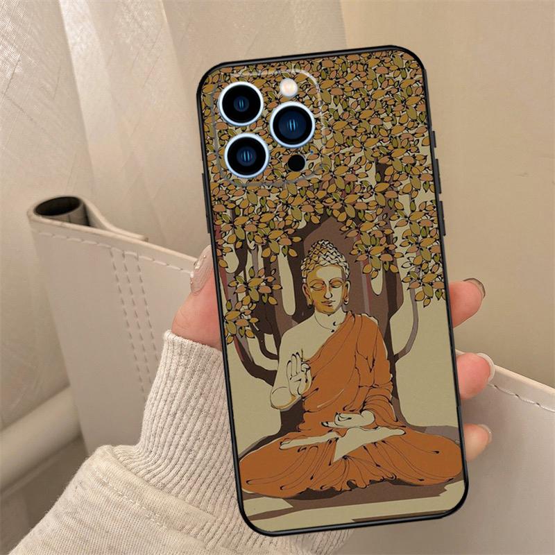 India Buddha Phone Case For iPhone 16 15 14 11 12 13 17 Pro Max Mini 15 16 Plus 16e 17 Air Cover Coque