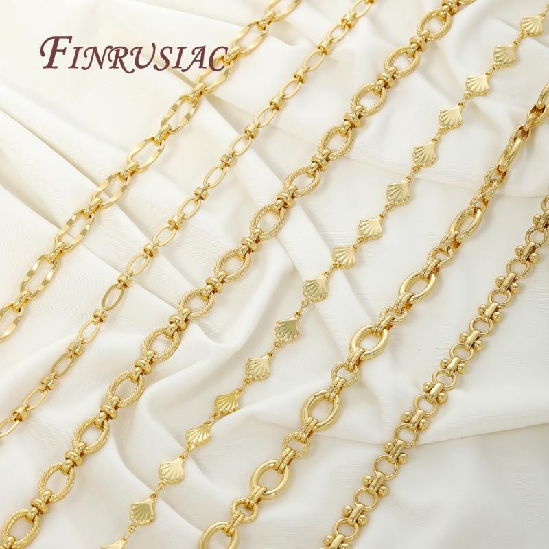 0.5-1 Meter 18K Gold Plated Oval Curb Cuban Chains For Jewelry Making Supplies,DIY Necklace Bracelet Chain Bulk Chains Wholesale