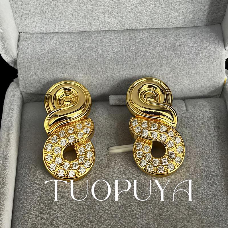 Elegant Pink Zirconia Teardrop Earrings – French Retro Style