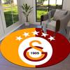 1Pc Galatasaray Football Club Crest Print Round Rug Nonslip Floor Mat For Living Room Bedroom Bathroom Holiday Home Decoration