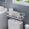 Wall-Mounted Bathroom Storage Rack - No Drilling Required, Multi-Functional Vanity Organizer for Toilets