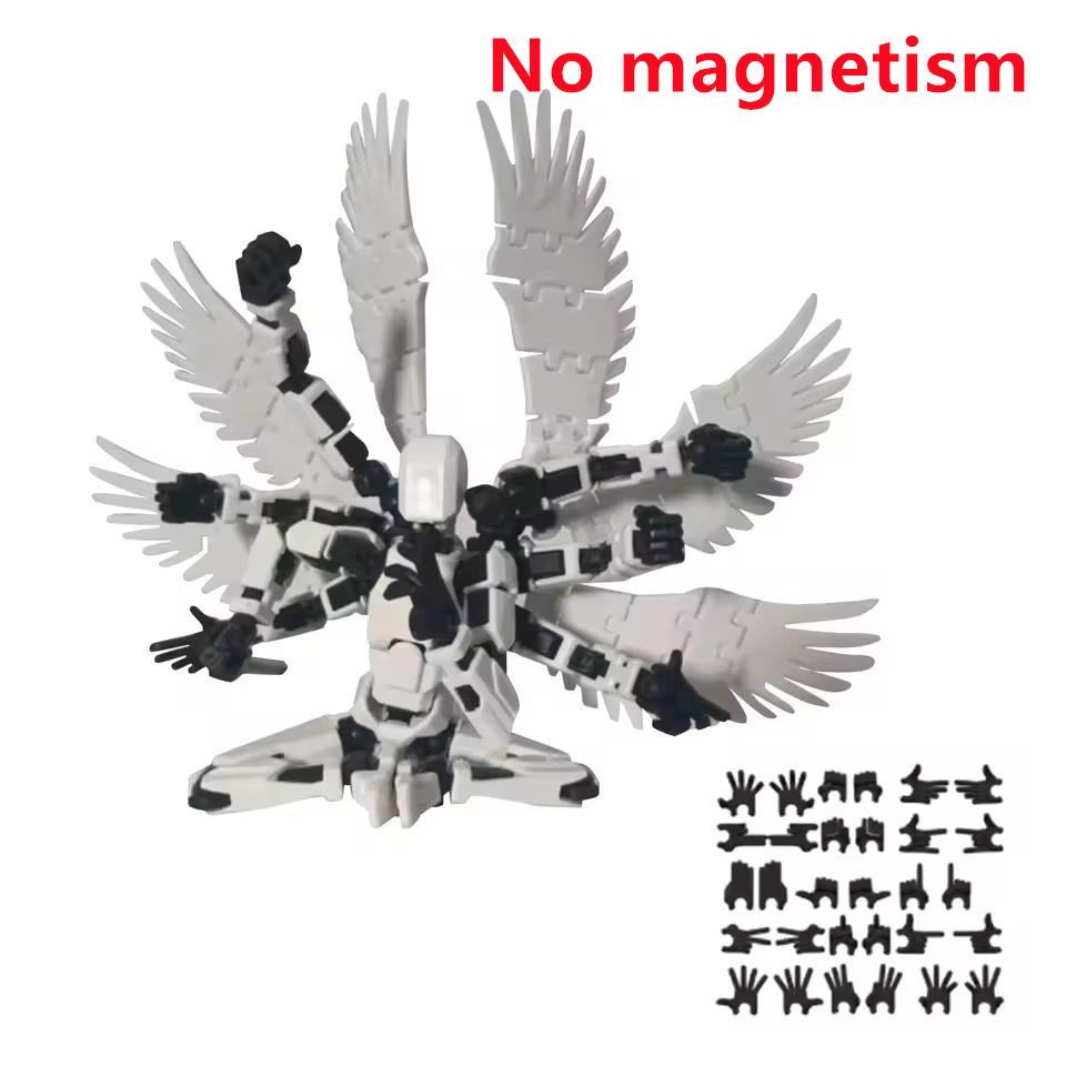 6 Action Figures With 8 Wings Women's Accessories 3D Printed Mannequin Multi-Jointed Movable Shapeshift Robot Decoration