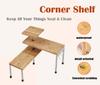 3 Tier Corner Shelf Bamboo Metal Storage Spice Rack-Desk Bookshelf Display Shelves Space Saving Organizer for Kitchen,Bed Room