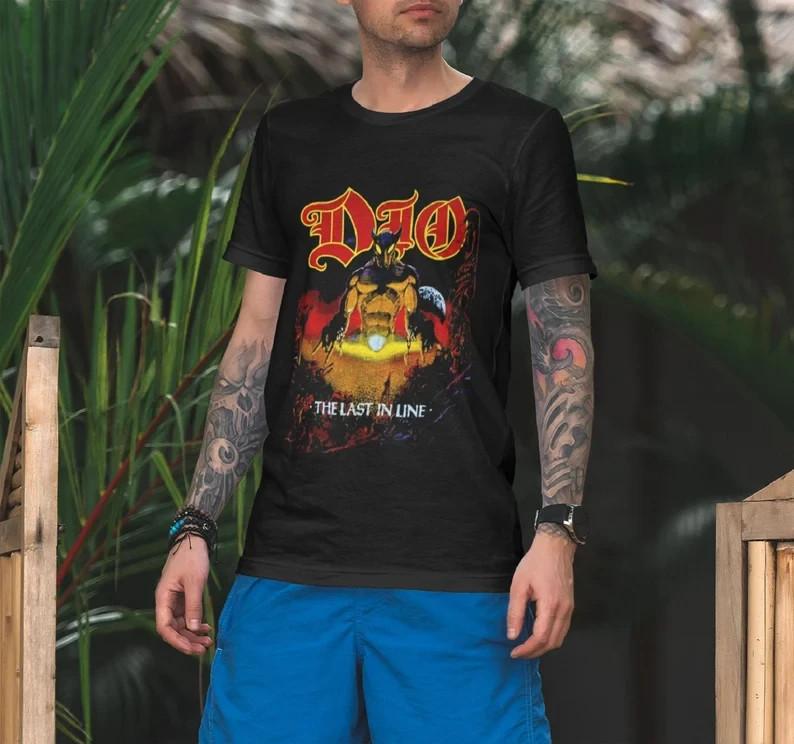 

Футболка с логотипом тура Dio Last In Line, Футболка с логотипом группы Dio 80-х, Футболка с логотипом хэви-метал рок-группы Dio L