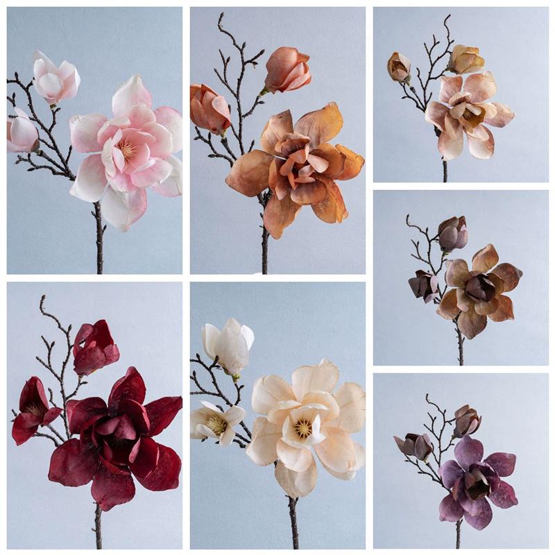1PC Artificial Flowers Large Orchid Flowers Real Touch Wedding Party Decor Luxury Magnolia Branch Elegant Fake Flower