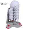Durable Plastic Scrubber Suction Cup Bottle Brush, Wall Mounted Rotating Cleaning Scrubber, Tea Stain Remover Thick Bristles Sink Accessory