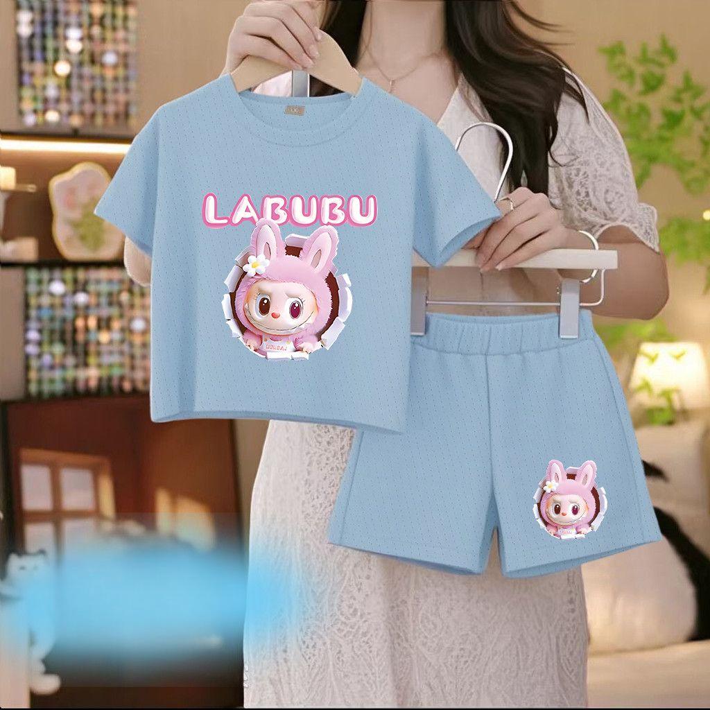 

Летний комплект спортивной одежды для мальчиков и девочек, модный детский комплект из двух предметов с коротким рукавом 140cm