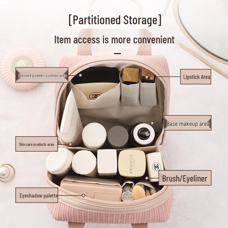 Miaoqiao Portable Corduroy Cosmetic Bag