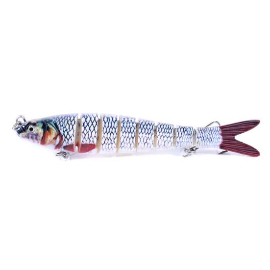 6Pcs Artificial Lures with Treble Hook Realistic Looking Bright Color Multi Jointed Swimbait Hard Lures Fishing Tackle