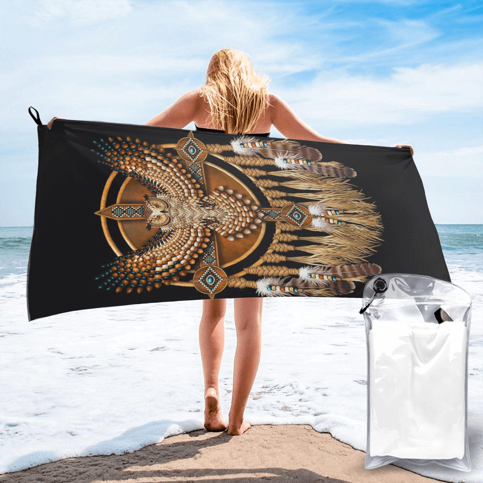 

Native Mandala Owl American Beach Towel Soft Microfiber Quick Dry Absorbent Quick Towels For Bath W30*H60(CM)