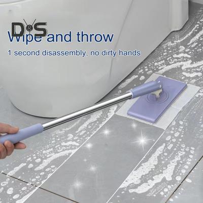 Flat Mop with Cloth Kitchen Bathroom House Mini Sweeper Mop with 360 Degree Rotation Dry Wet Easy Use Mop Household Cleaning Tool