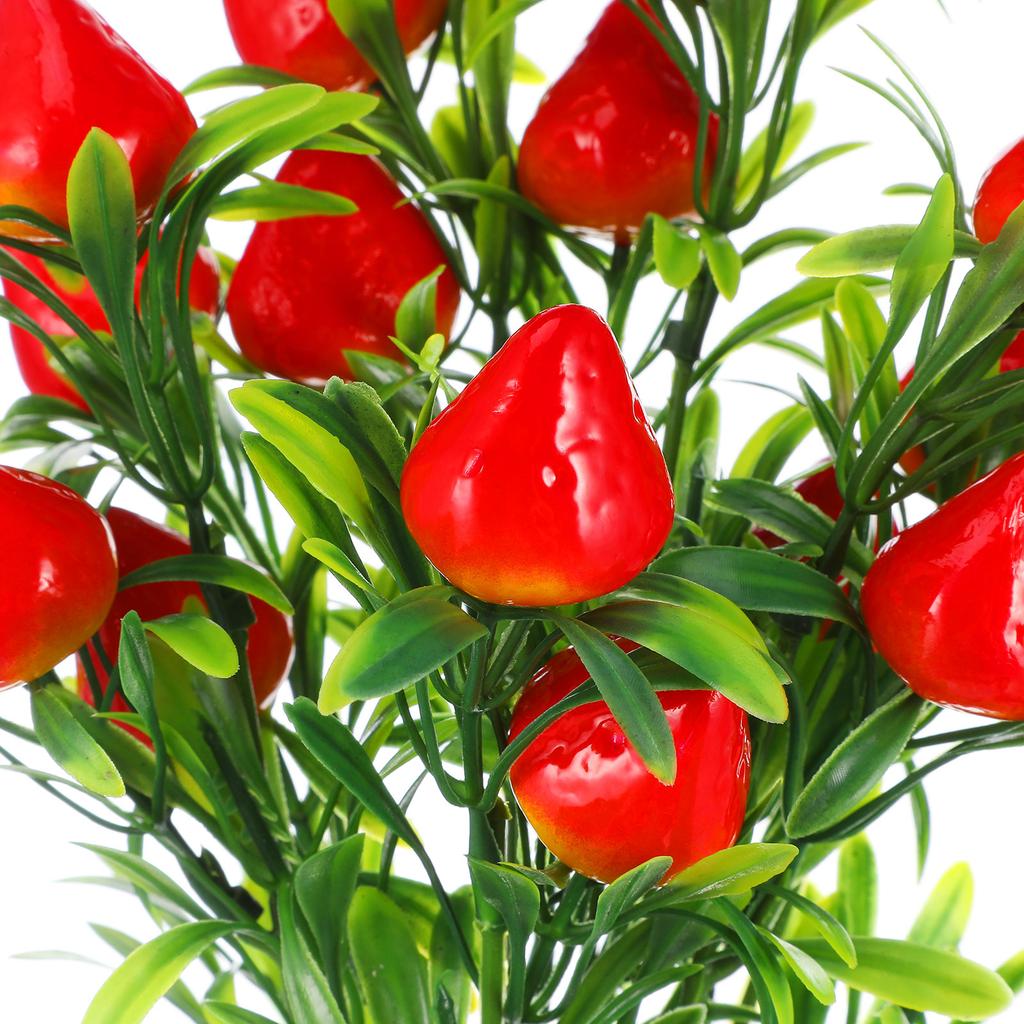 3 Pcs Simulation Strawberry Bouquet Artificial Branch Decor for Holiday Plant Flower Basket Fake Bunches Stem Pvc Plants Adorn