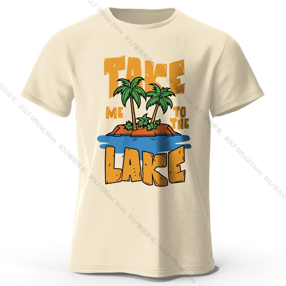 

Take Me To The Lake Printed T-Shirt 100% Cotton Oversized Nature Graphic Tees for Men Women Summer Tops Lakeside Streetwear 4XL