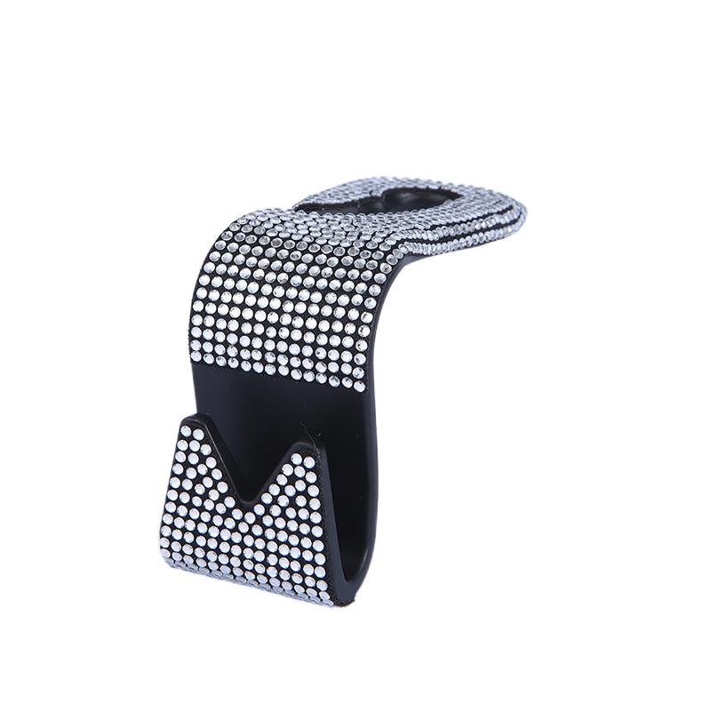 Diamond Car Seat Back Hook Bling Rhinestone Storage Hanger Auto Back Headrest Mount Storage Holder Hook Car Interior Accessories