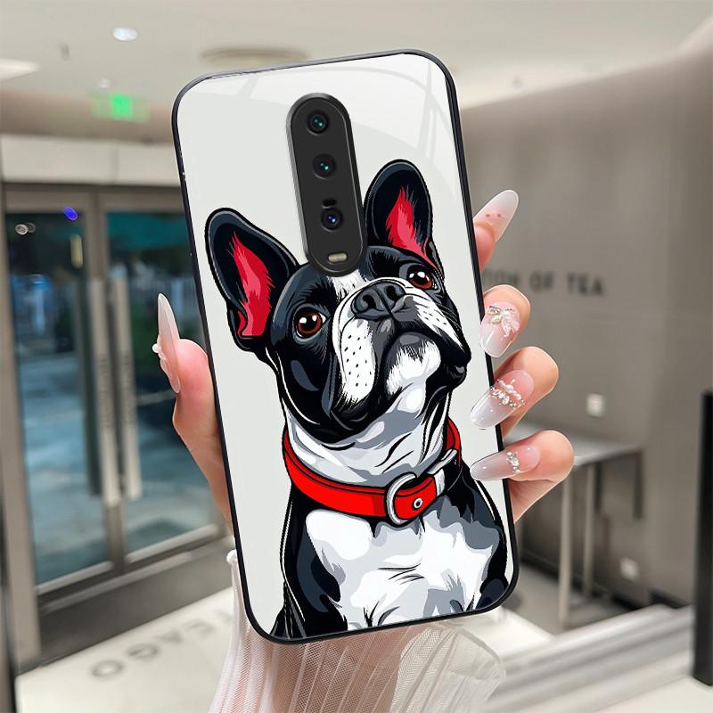 Cute Cartoon Cats Flower Case For Xiaomi Mi 9T Redmi K20 Pro Poco F2 Tempered Glass Phone Case Protective Back Cover Hard Shell