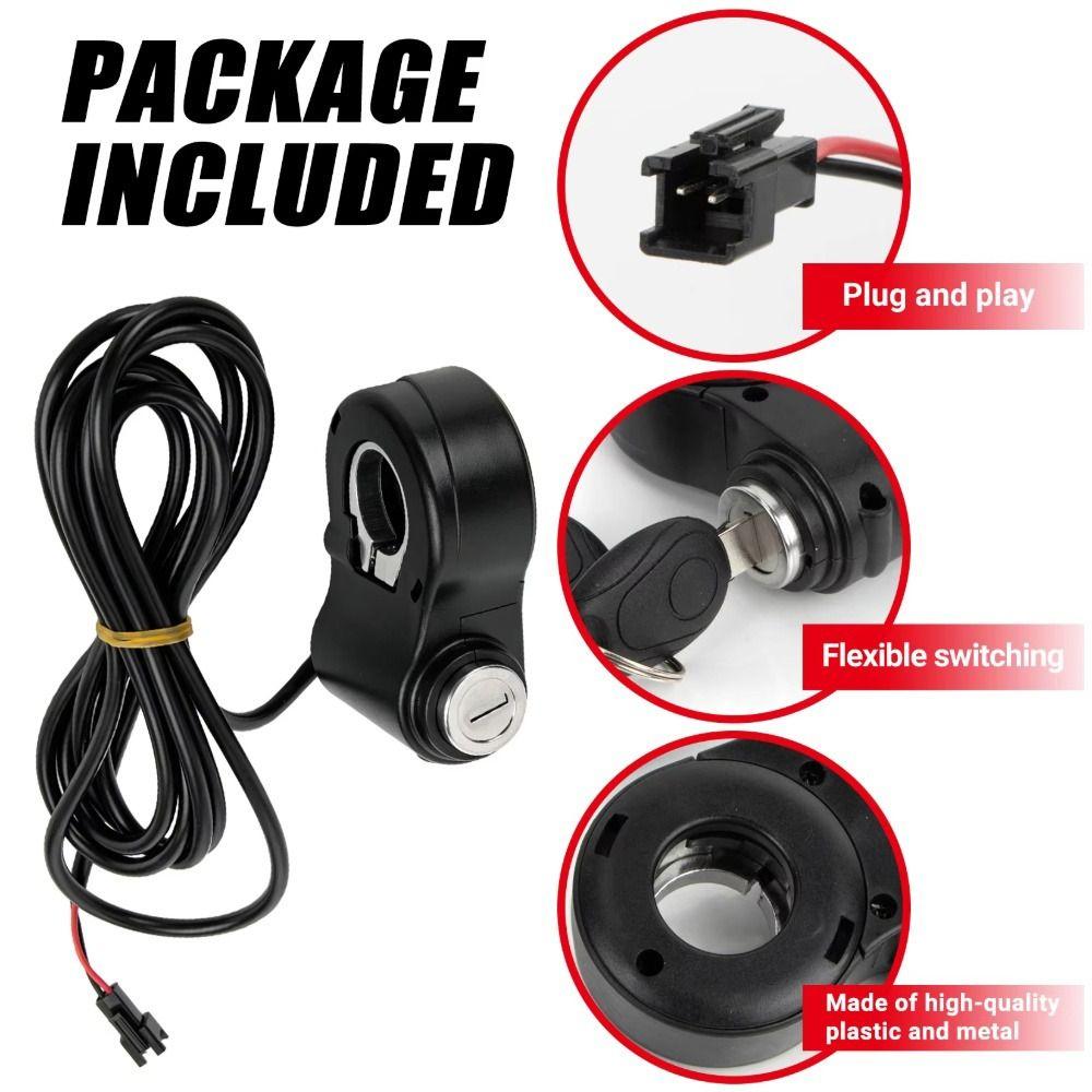 1Pcs 12V-72V Ebike Key Switch Lock 2 Keys Starter Switch Lock for Electric Scooter E-Bike