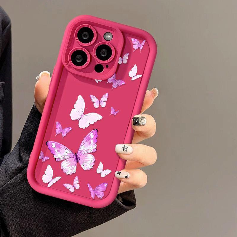 Purple Butterfly for iPhone17 ProMax Mobile Phone Case 16 Apple 17 Matte 14/15 Premium 13 Factory