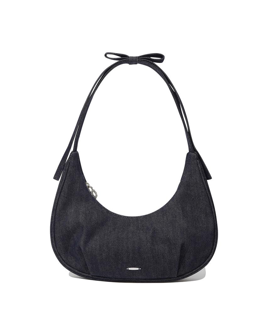 Covernat Woman Clover Heart Flat Ribbon Shoulder Bag Indigo Dark