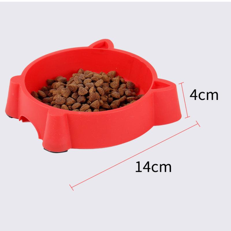 Cute Cat Ear Design Pet Bowl - Non-Slip Plastic Food & Water Feeder For Dog & Kittens & Small Puppies, Durable & Eco-Friendly