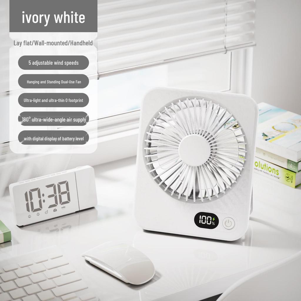 2026 Rechargeable Mini Fan: Long-Lasting, Silent, Wall-Mounted, Portable for Desktop and Dorm